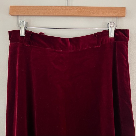 70s John Meyer Velvet Skirt | Burgundy Maxi Skirt | Vintage High Waist Skirt - Picture 2 of 8